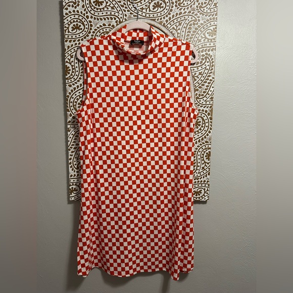 Dressed in Lala Gigi Sleeveless Ribbed Playsuit Tank in Retro Red Check - Picture 1 of 5